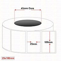 Plain Labels 25MM X 100MM