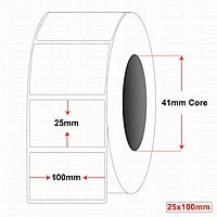 Plain Labels 25MM X 100MM