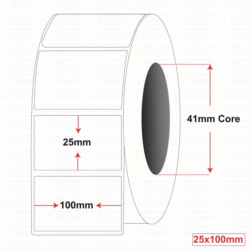 Plain Labels 25MM X 100MM