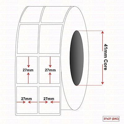 Plain Labels 27MM X 27MM (2 Across, 5,000 Pcs Per Roll)