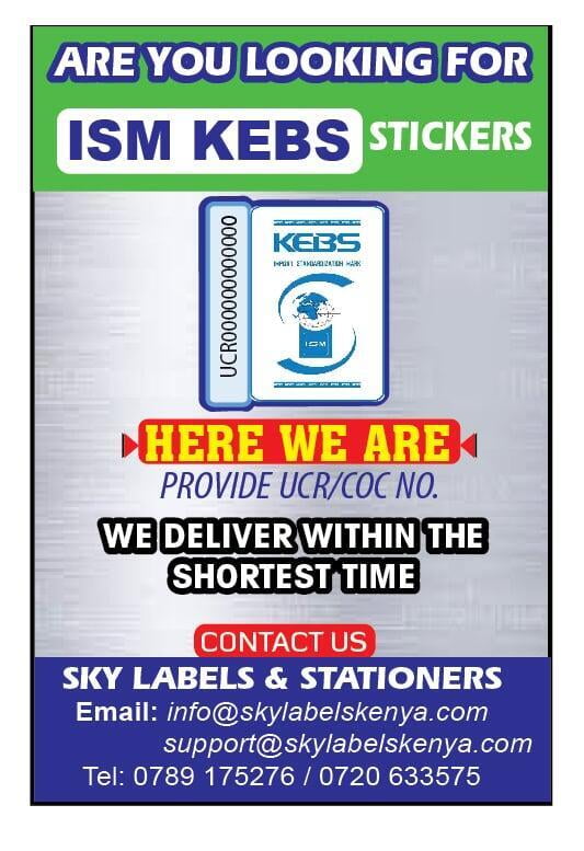 KEBS UCR Stickers